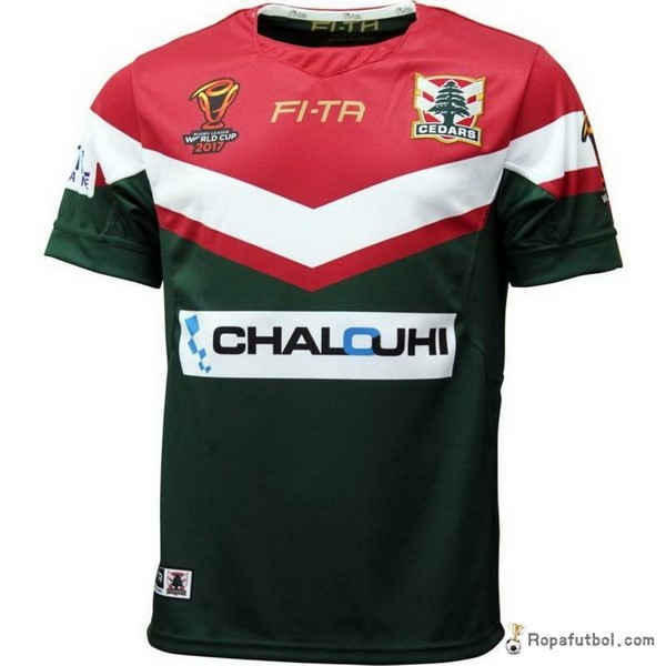 Camiseta Rugby Líbano RLWC Replica Primera Ropa 2017 Verde